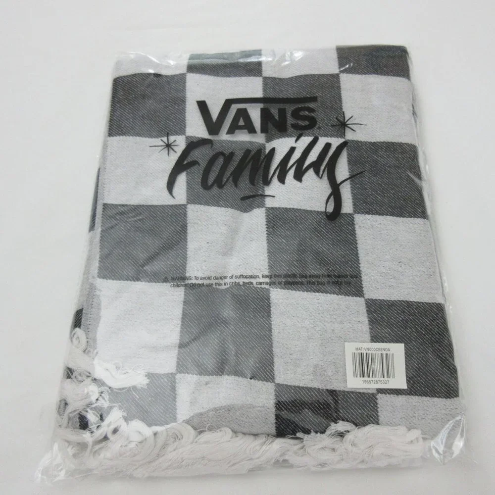Vans Family Checkerboard Off The Wall Premium Cotton Throw Blanket Black White